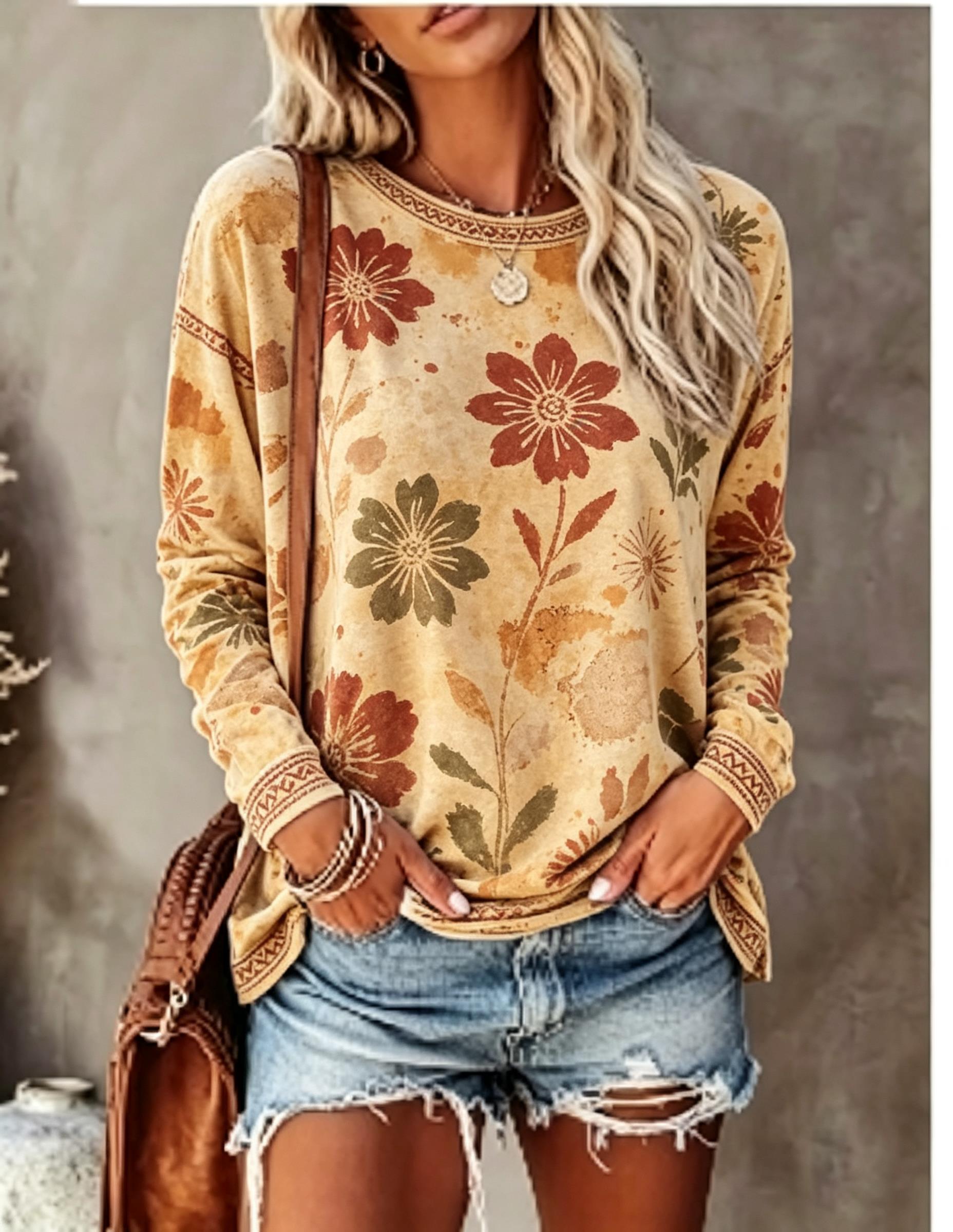 Dames T-shirt met ronde hals e - Winter Clothing For Women recensie en prijs